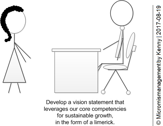 Develop a vision statement that leverages our core competencies for sustainable growth, in the form of a limerick. 