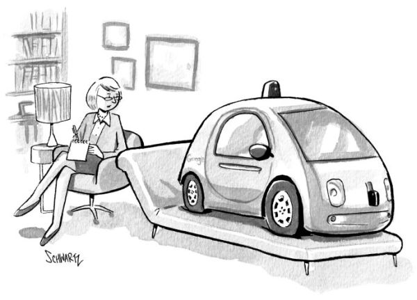 Google car with psychiatrist