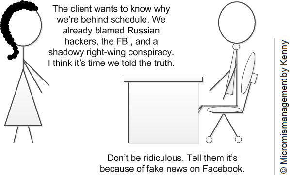Excuses: Blame fake news on Facebook